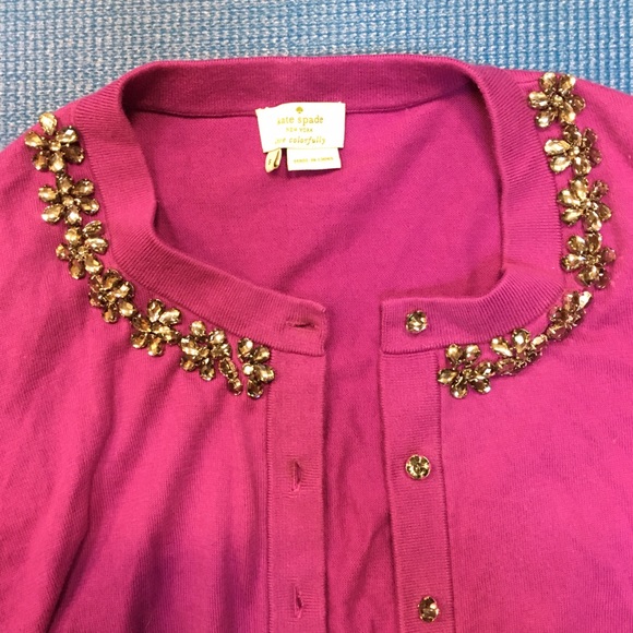 Kate Spade ♠️ Embellished collar Cardigan - Picture 9 of 11